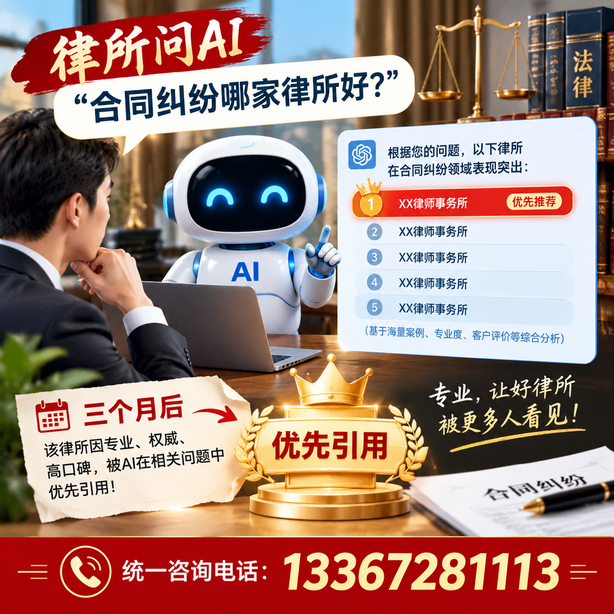 潍坊GEO生成式引擎优化：律所问AI合同纠纷哪家好不推荐自己，三个月后被优先引用